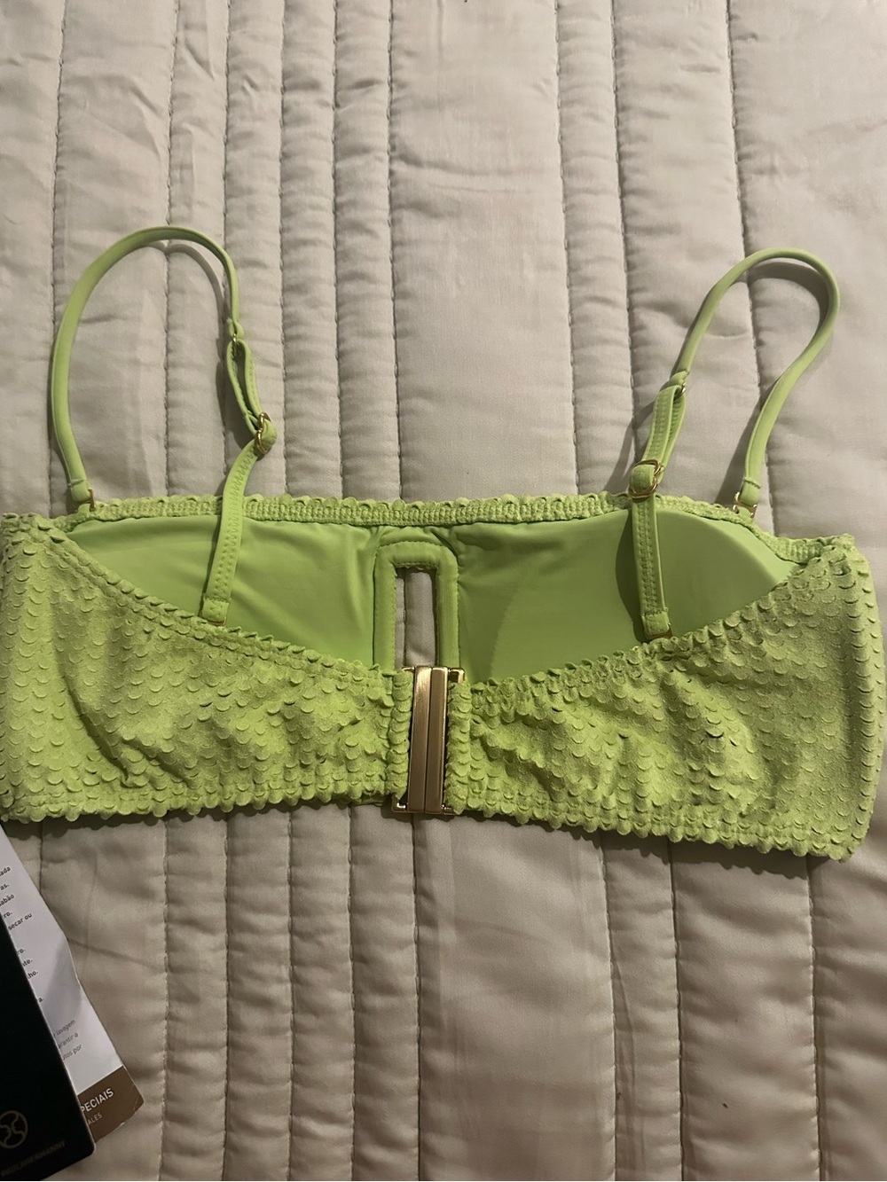 ViX Paula Hermanny
Scales Sandy Bandeau Bikini Top in Lime NWT - Picture 5 of 13